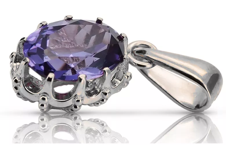 Silver 925 pendant with alexandrite ruby ​​sapphire emerald aquamarine zircon vpc008s Vintage