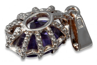 Pandantiv vintage din argint 925 cu alexandrit, rubin, safir, smarald, acvamarin, zirconiu cubic vpc008s Vintage