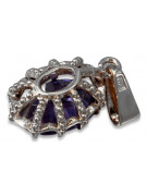 Pendentif vintage en argent 925 avec alexandrite, rubis, saphir, émeraude, aigue-marine, zircone cubique vpc008s Vintage