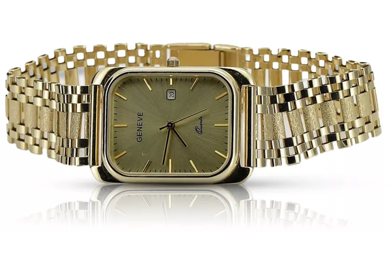 Reloj de oro para hombre Geneve ★ zlotychlopak.pl ★ Pureza de oro 585 333 Precio bajo!