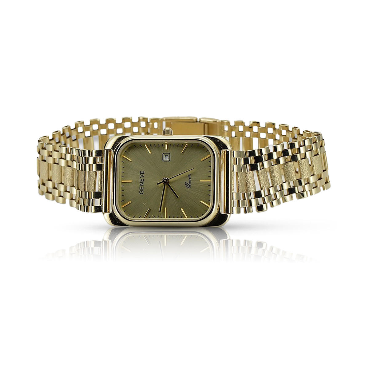 Gold men's watch Geneve ★ zlotychlopak.pl ★ Gold purity 585 333 Low Price!