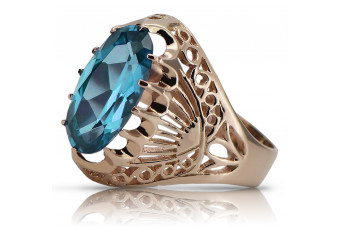 Classic 14K Rose Gold Ring Featuring Aquamarine - Vintage Collection vrc020