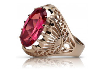 Luxurious 14k Rose Gold Vintage Ruby Ring vrc020