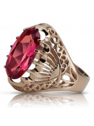 Russische sowjetische Rose 14 Karat 585 Gold Alexandrit Rubin Smaragd Saphir Zirkon Ring vrc014