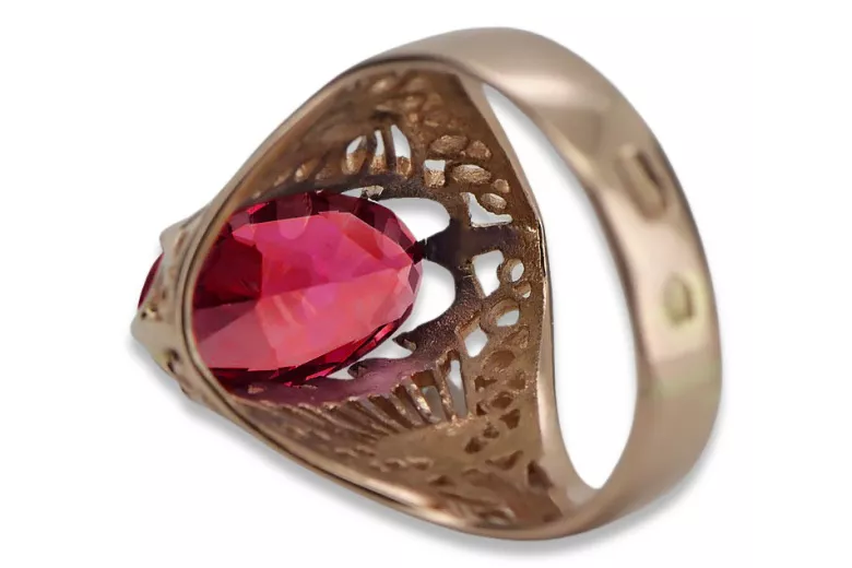 Russische sowjetische Rose 14 Karat 585 Gold Alexandrit Rubin Smaragd Saphir Zirkon Ring vrc014