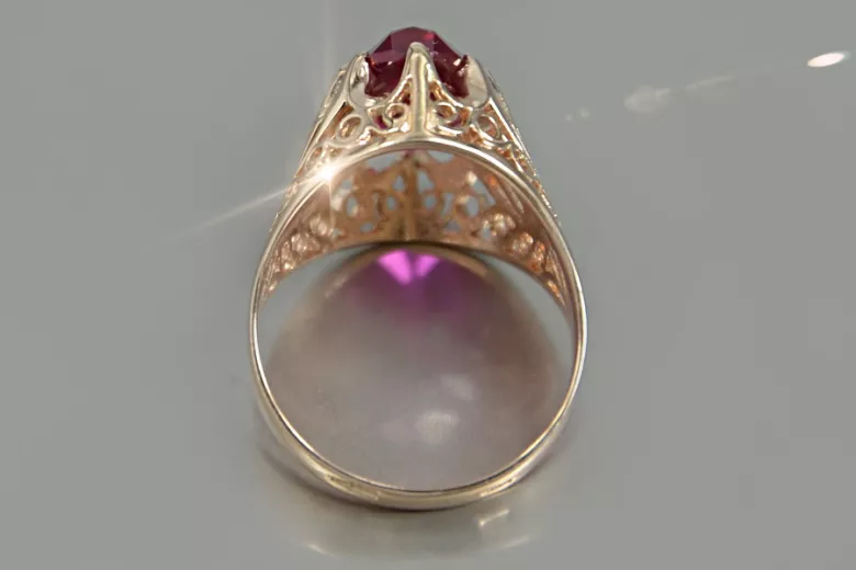 Rose soviétique russe 14k 585 or Alexandrite Ruby Emerald Sapphire Zircon ring vrc014