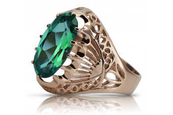 Timeless Beauty: Original Vintage Emerald Ring in 14K Rose Gold vrc020