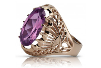 Amethyst Embellished Vintage 14K Rose Gold Statement Ring vrc020