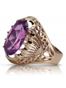 Russische sowjetische Rose 14 Karat 585 Gold Alexandrit Rubin Smaragd Saphir Zirkon Ring vrc014