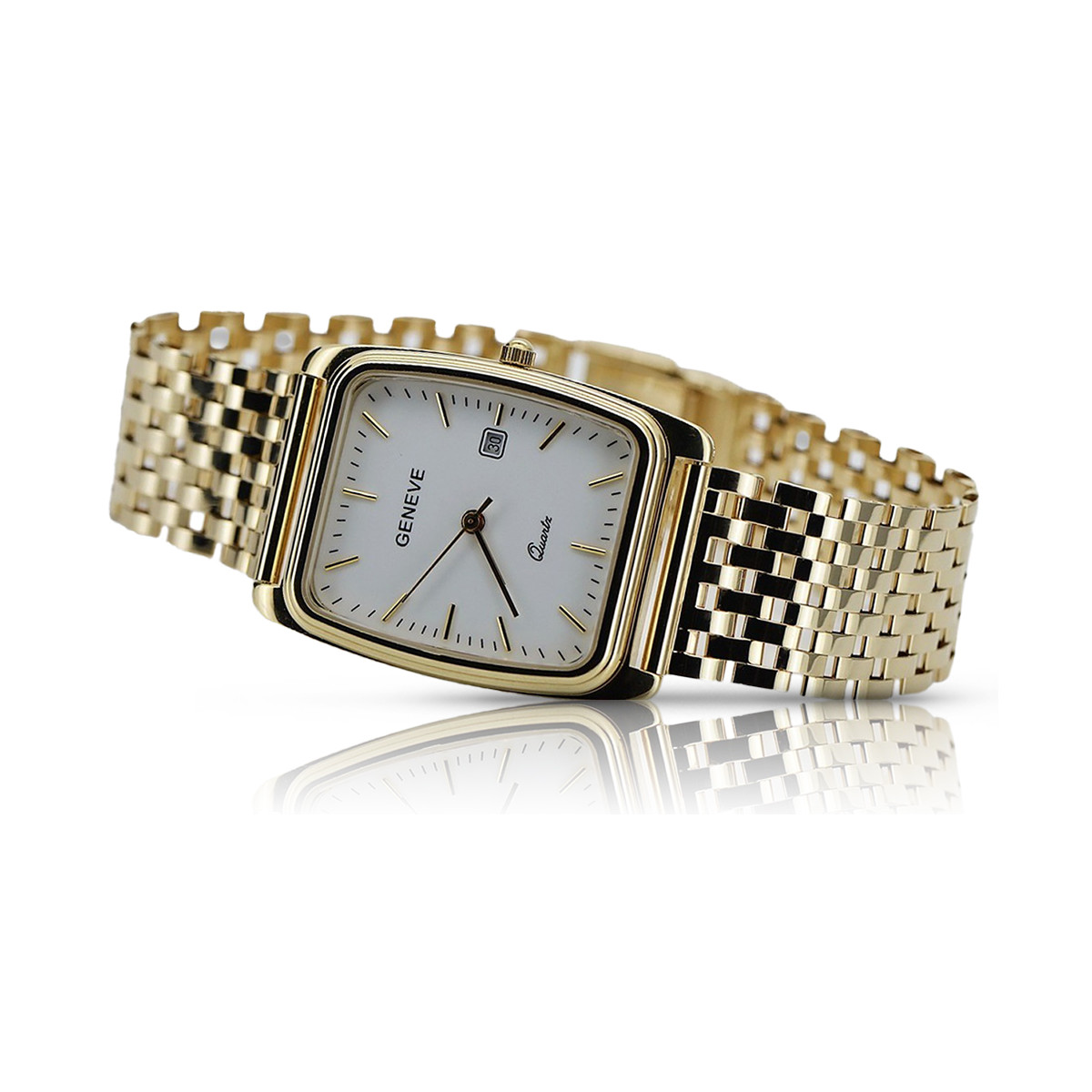 Gold men's watch Geneve ★ zlotychlopak.pl ★ Gold purity 585 333 Low Price!