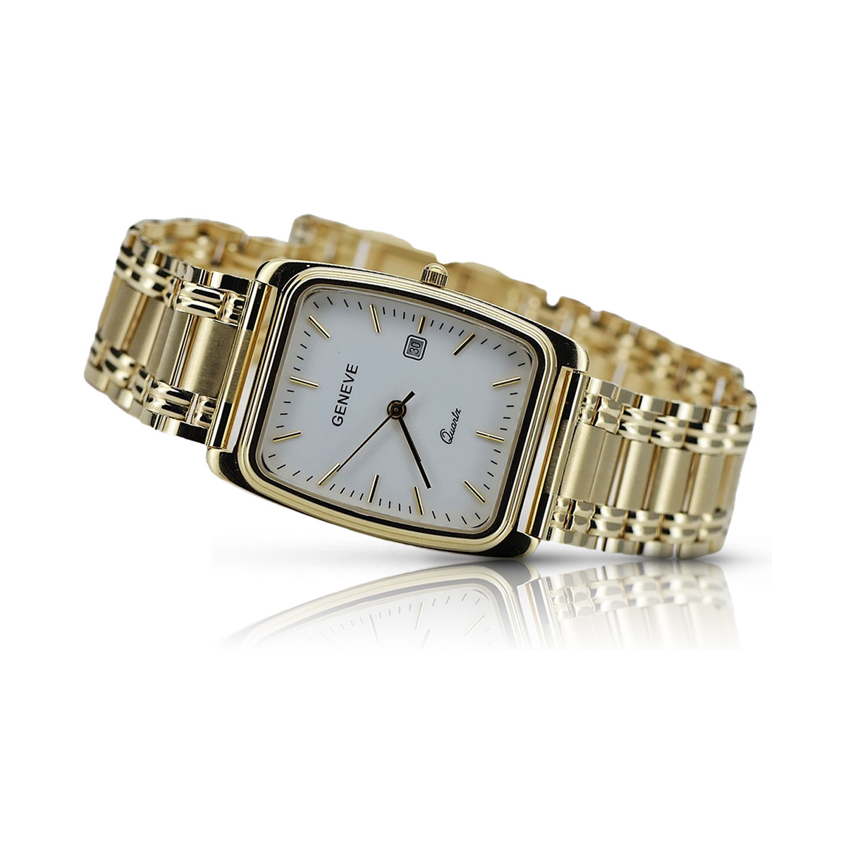 Gold men's watch Geneve ★ zlotychlopak.pl ★ Gold purity 585 333 Low Price!