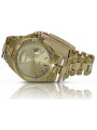 Gold men's watch Geneve ★ zlotychlopak.pl ★ Gold purity 585 333 Low Price!