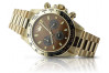 Жълт 14k 585 златен мъжки часовник Geneve mw014ydbr&mbw015y