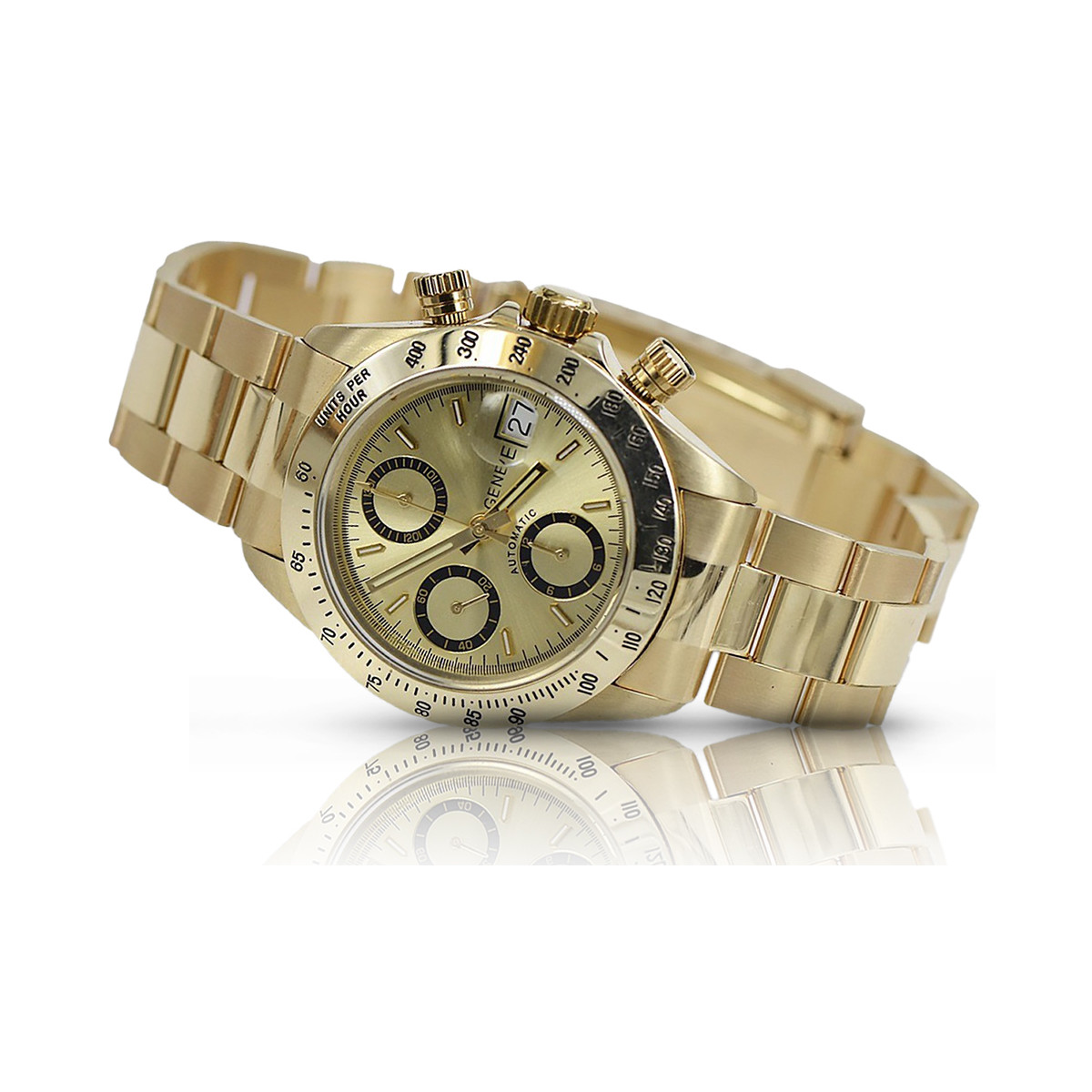 Reloj de oro para hombre Geneve ★ zlotychlopak.pl ★ Pureza de oro 585 333 Precio bajo!