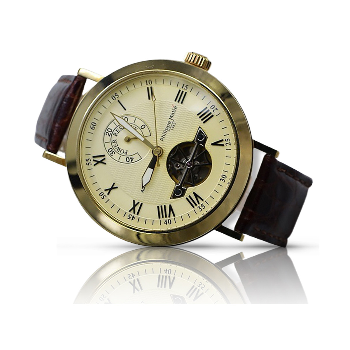 Montre pour homme en or jaune 14 carats 585 italien mw065y