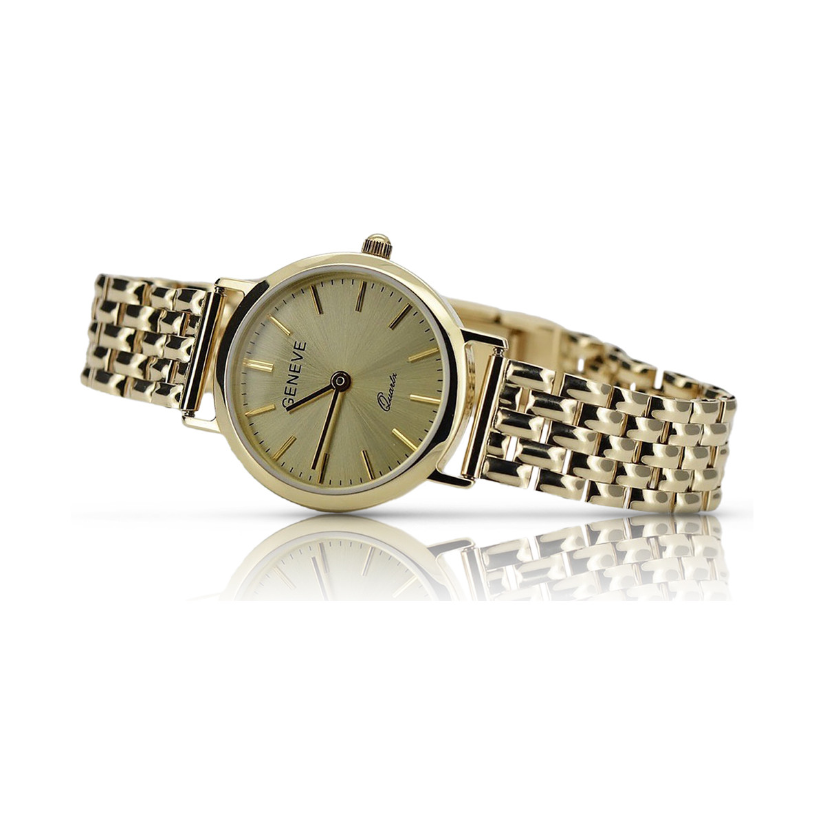 Gold men's watch Geneve ★ zlotychlopak.pl ★ Gold purity 585 333 Low Price!