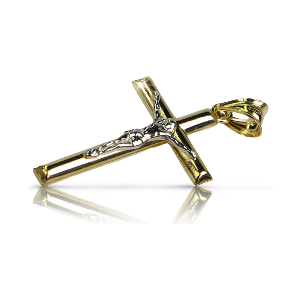 Cruz ★ Católica de Oro russiangold.com ★ Oro 585 333 Precio bajo