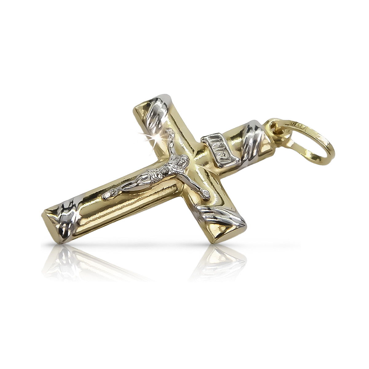 Golden Catholic Cross ★ russiangold.com ★ Gold 585 333 Low price