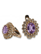 Original Vintage-Roségold 14k Amethyst-Ohrringe vec125 - Einzigartiger Schmuck Vintage