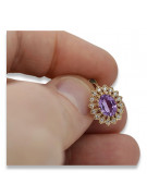 Original Vintage-Roségold 14k Amethyst-Ohrringe vec125 - Einzigartiger Schmuck Vintage