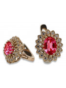 "Bijou d'époque : Boucles d'oreilles en rubis sur or rose 14 carats vec125" Vintage