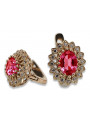 "Bijou d'époque : Boucles d'oreilles en rubis sur or rose 14 carats vec125" Vintage