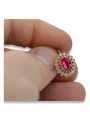 Vintage-Inspired 14K Rose Gold Earrings with Ruby Details vec125