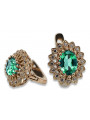 "14k Rose Gold Vintage Original Emerald Earrings vec125" Vintage