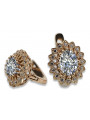 14K Rose Gold Zircon Earrings in Vintage Style vec125