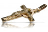 "Stunning 14K Rose Gold Italian Design Catholic Jesus Cross Necklace" ctc010r
