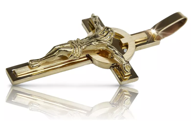 Golden Catholic Cross ★ russiangold.com ★ Gold 585 333 Low price