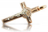 "Vintage Catholic Jezus Cross in 14K Rose Gold, Soviet Inspired Design" ctc024r