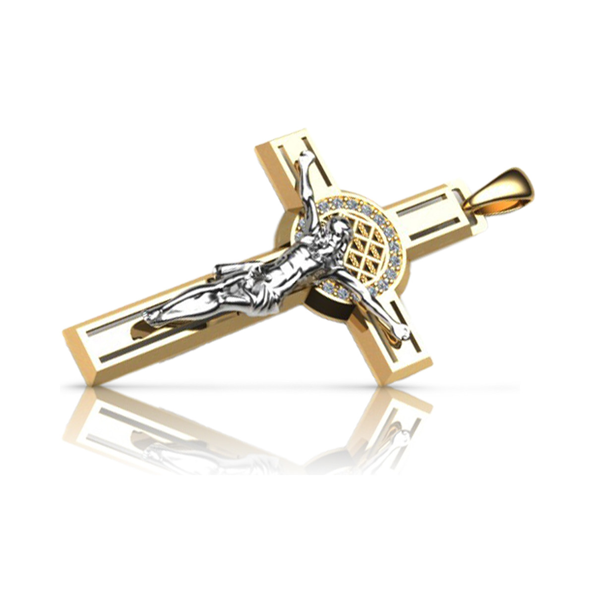 Golden Catholic Cross ★ russiangold.com ★ Gold 585 333 Low price