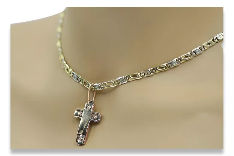 Golden Catholic Cross ★ russiangold.com ★ Gold 585 333 Low price