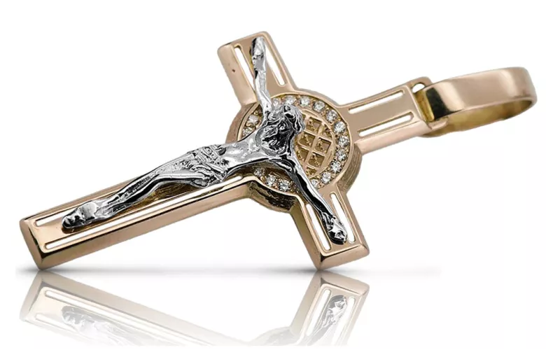 Golden Catholic Cross ★ russiangold.com ★ Gold 585 333 Low price