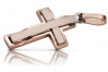 "Croix Catholique Antique en Or Rose 14K 585" ctc095r