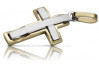 "Elegant 14K Yellow White Gold Catholic Cross Piece" ctc095yw