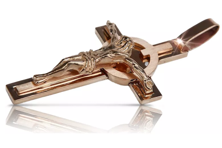 Cruz ★ Católica de Oro russiangold.com ★ Oro 585 333 Precio bajo