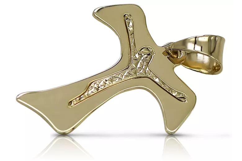 Cruz de oro con una cadena ★ zlotychlopak.pl Sello de oro 585 333 ¡★ Precio bajo!