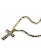 Italian yellow 14k gold Catholic cross & chain