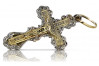 "Elegante Cruz Ortodoxa en Oro Amarillo Italiano 14k 585" oc002wy