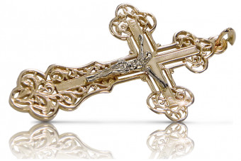 Italian yellow 14k 585 gold Orthodox cross oc003y