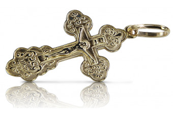 Yellow 14k 585 gold Orthodox cross oc004y