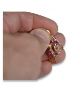 "14 Karat Original Vintage-Roségold Amethyst Ohrringe vec067" Vintage