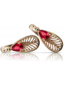 Classic Vintage 14K Rose Gold Earrings with Stunning Ruby Accents vec067