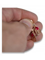 Classic Vintage 14K Rose Gold Earrings with Stunning Ruby Accents vec067