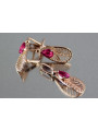 Classic Vintage 14K Rose Gold Earrings with Stunning Ruby Accents vec067