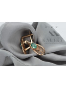 "Luxurious Vintage 14K Rose Gold and Emerald Earrings vec067" Vintage