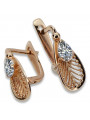 Vintage-Inspired 14K Rose Gold Zircon Earrings vec067