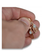 "Cercei vintage unicat din aur roz de 14k cu zircon vec067" Vintage